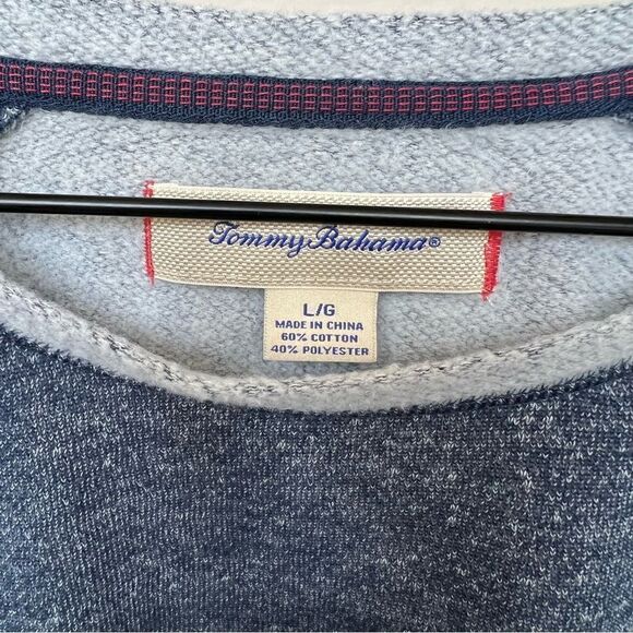 Tommy Bahama Men’s Crewneck Sweater Pullover Soft Heather Blue Navy Size Large - Picture 4 of 12